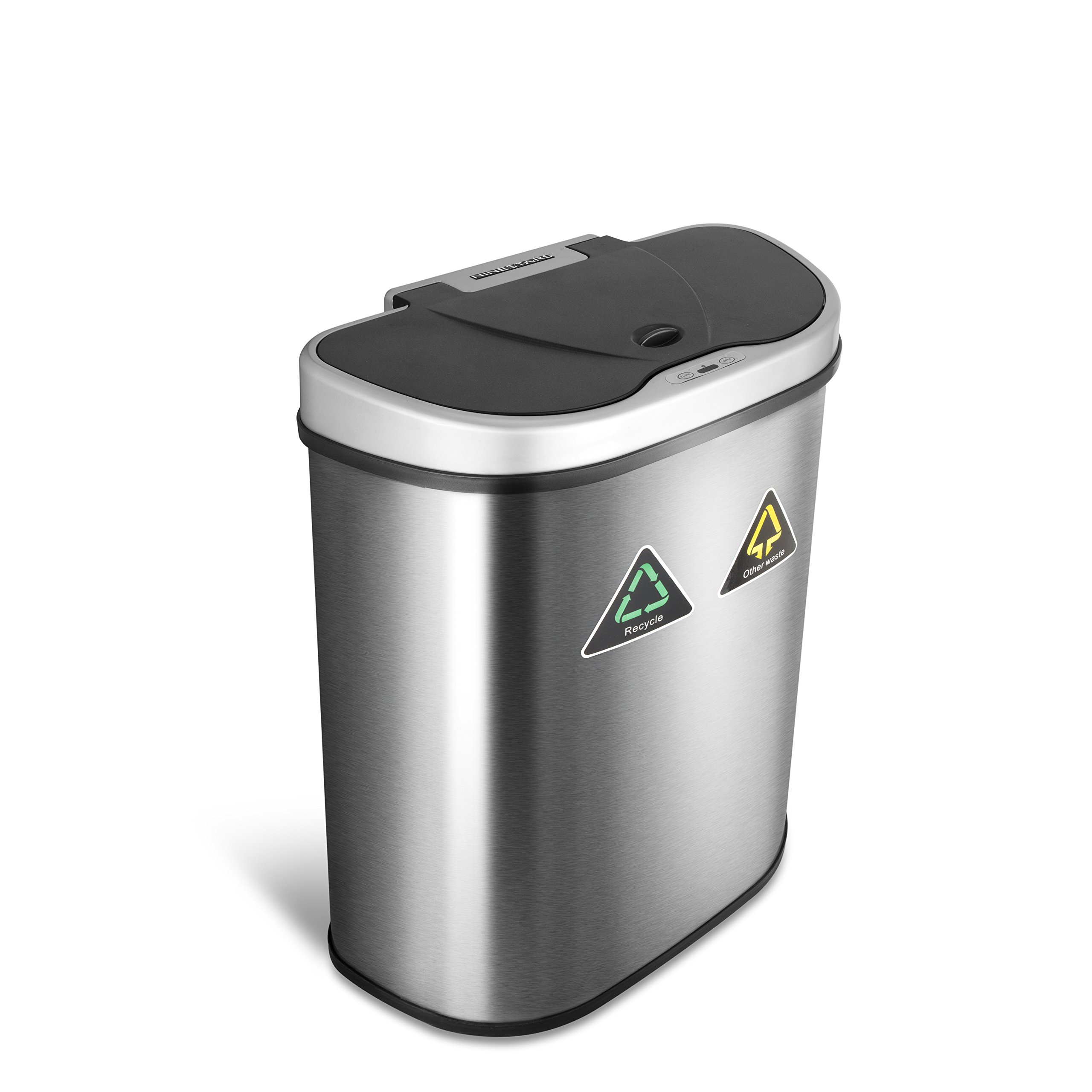 NINESTARS Automatic Touchless Infrared Motion Sensor Trash Can/Recycler