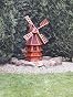 Windmühle Rot Mit Solar-Beleuchtung – Höhe 1,28 M, Kugelgelagert, Wetterfest