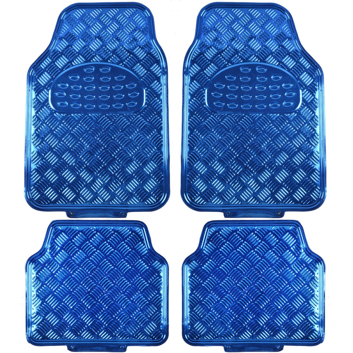 BDK MT641BL Universal Fit 4Piece Set Metallic Design Car Floor Mat