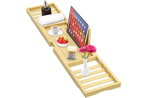 Bathtub Tray Caddy - Bath Tray - Bath Tub Tray Caddy for Bathtub, Expandable Size, Fits Most Bath Tubs