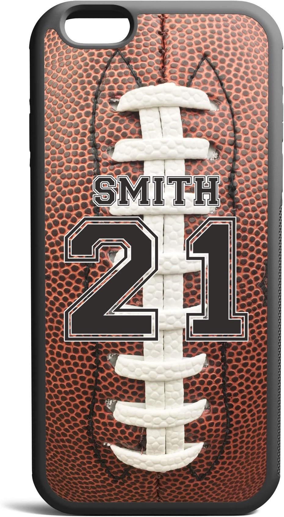 Compatible/Replacement Case Cover with Football Design and Custom Name and Number for iPhone 5/5s/SE Black