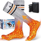 Heated Socks for Men Women, 5000mAh Electric Battery Heated Socks Rechargeable with 4 Heating Levels, Cold Weather Foot Warmer Heating Socks Washable for Hunting Skiing Camping Winter Outdoors