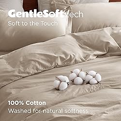Bedsure 100% Washed Cotton Duvet Cover Oversized