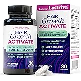 Lustriva Hair Growth Supplement for Women | Lustriva & DHT Blocker Vitamins for Thicker Fuller Locks Biotin Saw Palmetto Zinc & Copper | Reduce Shedding & Support Hair Loss for Men & Women 30 Capsules
