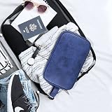 Elviros Water-Resistant PU Leather Toiletry Bag Men Large Shaving Dopp Kit Blue view 8