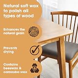 Furniture Clinic Natural Wood Wax & Polish 250ml Beeswax Carnauba Orange Oil view 2