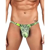comeondear Mens Wild G-String Thong Underwear Sexy Animal Print Thong Underwear Low Rise T-back Mens Lingerie
