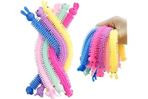 HOLYDECK 24 Pack Easter Stretchy Strings Sensory Toys Pack with Rabbit Chick,Great for Kids Students Stress Relief Easter Basket Stuffers (Easter)