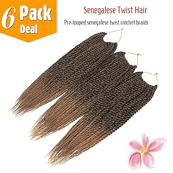 Amazon Com 6packs Lot 20 Inch Senagalese Twist Crochet Hair