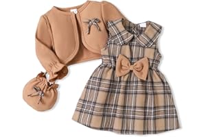 DORESBEBE Baby Girl Clothes Toddler Dresses Infant Fall Winter Outfits Little Coat Princess Cardigan Dress Set +Cute Bag