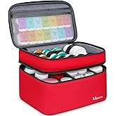 Mancro Dual Layers Medicine Organizer Bag, Pill Bottle Organizer Storage with Lockable Zipper, Medication Travel Bag for Pills, Vitamins, Medical Supplies for Home Storage, Travel