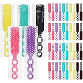 Hair Brushes in Bulk Individually Wrapped for Homeless,Plastic Hair Brush for Curly Wavy Hair,Detangling Hair Brush for Shelter Hotel Nursing Charity (yellow green purple pink black) (pack of 25)