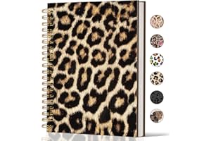 Lacama Leopard Print Gifts for Women Cheetah Print Gifts Notebook Journal, Cheetah Prints Journal Hardcover Spiral Notebook, Leopard Prints School Office Supplies 160 Pages A5