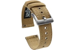 BARTON WATCH BANDS BARTON Canvas Quick Release Watch Band Straps - Choose Color & Width - 18mm, 19mm, 20mm, 21mm, 22mm, 23mm, or 24mm
