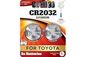 KEY BATTERY OUTLET Key Fob Battery CR2032 for Toyota (2 Pack) - Replacement for Toyota C-HR, 4Runner, RAV4, Prius Prime, Highlander, Corolla, Camry, Avalon Remote Key Battery, packaging may vary (HYQ14FBE, HYQ14FBC)