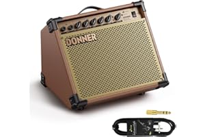 Donner DKA-20 Keyboard Amplifier 20 Watt Keyboard AMP with Aux in and Two Channels, Bass Guitar Amp, Piano Amplifier, Electro