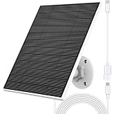 Solar Panel for Eufy Camera, 5W Solar Panel Compatible with Eufycam 3/3C/2/2 Pro/2C/2C Pro/E/E20/E40/L20/L40, Solar Charger for Eufy Camera with USB-C Port, Micro USB Adapter, IP65 Waterproof