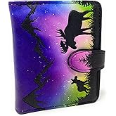 Shag Wear Moose Scene Aurora Borealis Small Women’s Wallet, Vegan Faux Leather Bifold with Card Slots, ID Window and Compact Snap Closure 4.5"