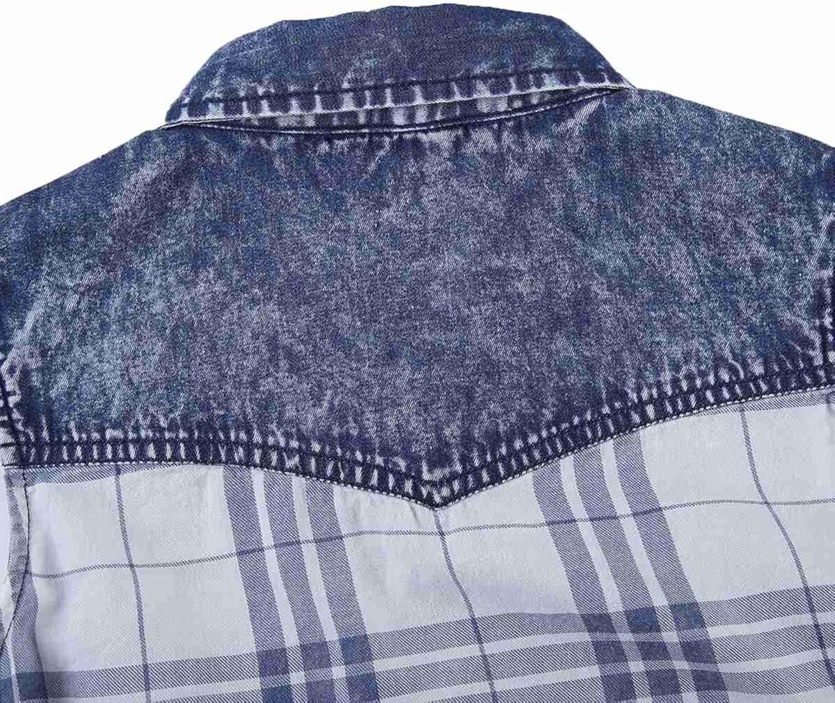 Bienzoe Girl’s Cotton Plaid Denim Sleeveless Tied Casual Blouse: Clothing