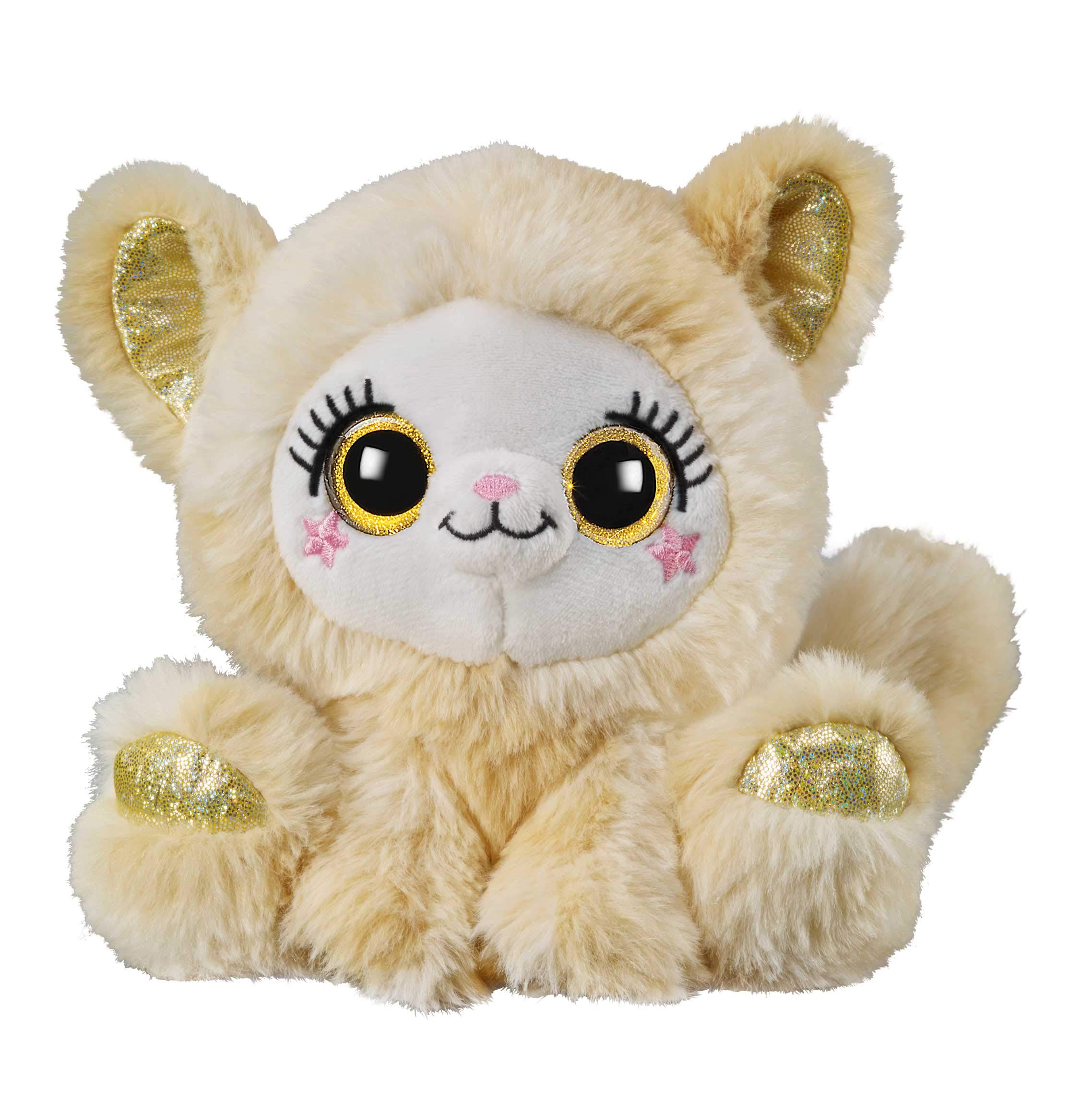 Bauer Spielwaren 14277 "Eye-catcher Glitter Design Cat Plush Toys Made of Super Soft Plush with Glitter Eyes, Beige