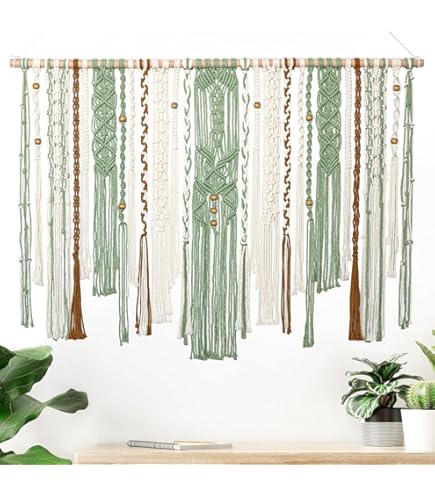Cabecero De Macramé Gris, Colgante De Pared Grande, Decoración Del