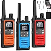 Rechargeable Walkie Talkies Long Range, 3 Pack Walkie Talkies for Adults NOAA Wether Alert, 2 Way Radios 22 FRS Channels with 1800mAh Li-ion Battery USB-C Cable Charger VOX for Hiking Cruises Camping
