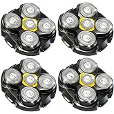 For MicroTouch Titanium Shaver Replacement Head, Black, 4 Count | 5 Head Shaver For Bald Men, Head and Face, Wet/Dry Shaving