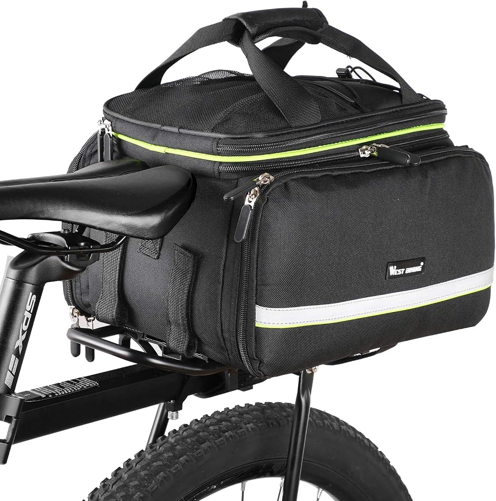 WESTGIRL 35L Bike Pannier Bags Waterproof Rear Rack Trunk Bag with Rain Cover