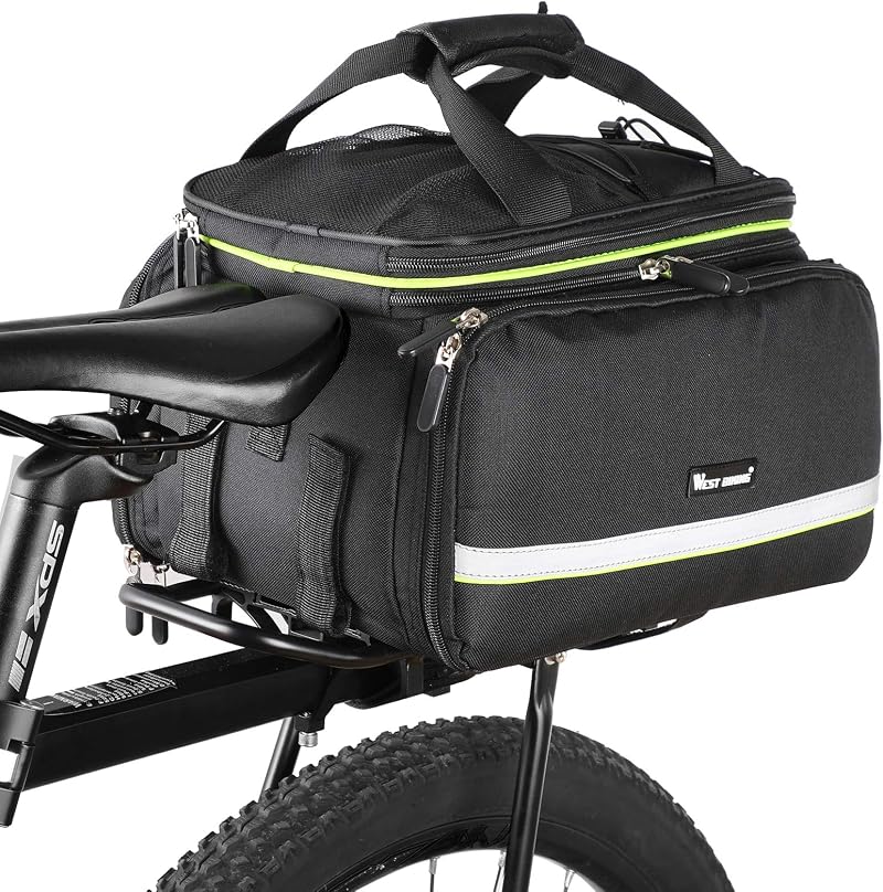 WESTGIRL 35L Bike Pannier Bags Waterproof Rear Rack Trunk Bag with Rain Cover