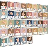 Bohemia 37 Children's Sign Language Poster Alphabet Set Toddler ASL Poster | American Sign Language Posters for Classroom Decor, Classroom Wall Decor, and Home Study Areas(Bohemian)