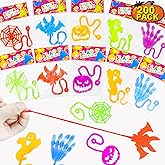 200 PCS Halloween Sticky Hands Party Favors Bulk for Kids,Non Candy Treats for Toddlers,Boo Basket Bucket Goody Bag Stuffers Fillers,Trunk or Treat School Classroom Prizes Toys Trinkets for Boys Girls
