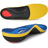 WalkHero Heavy Duty High Arch Support Insoles, 220+lbs High Arch Support Orthotics Inserts for Plantar Fasciitis, Flat Feet, Pronation and Heel Pain (Mens 10-10.5 | Womens 12-12.5, Glacial Blue)