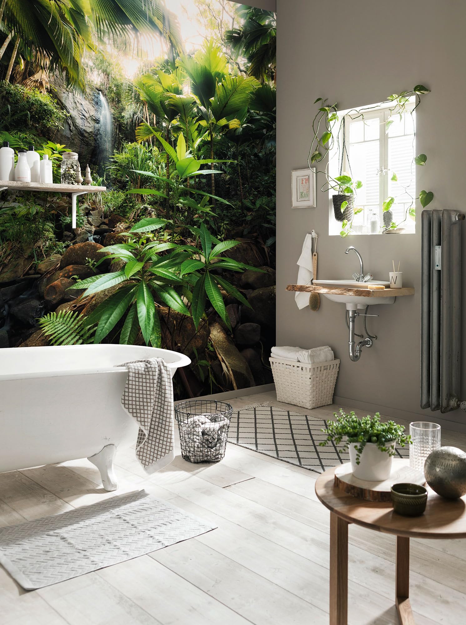 Komar X4-527 Non-Woven Photo Wallpaper, Spirit, Size Height, 4 Panels, Width 50 cm, Green, Yellow, Brown, 200 x 260 cm (Breite x Höhe)