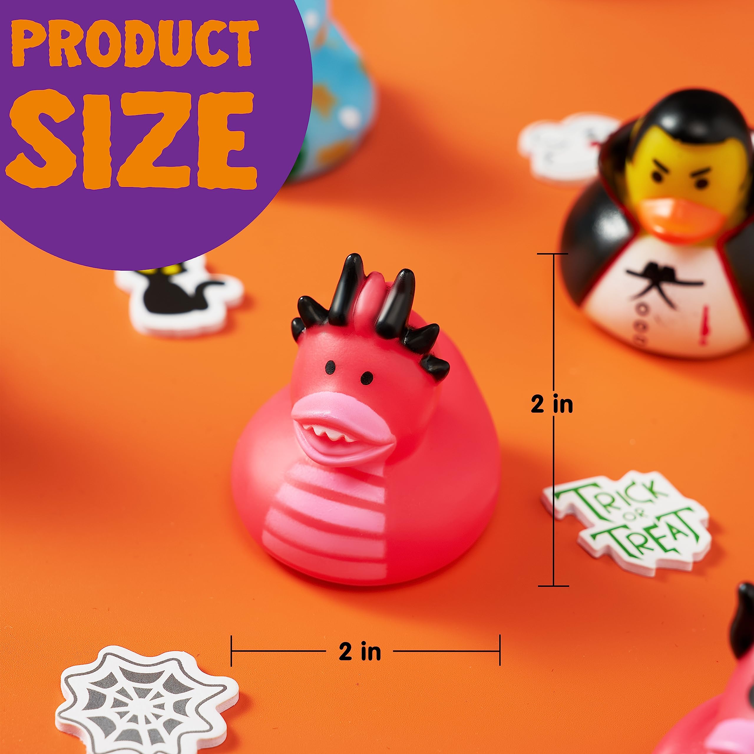 JOYIN 24 PCS Halloween Rubber Ducks, Halloween Ducks Toys for Trick or Treating Goodie Bag Fillers, Bathtub Toys Duckies for Halloween Party Favors Decorations, School Classroom Game Prizes