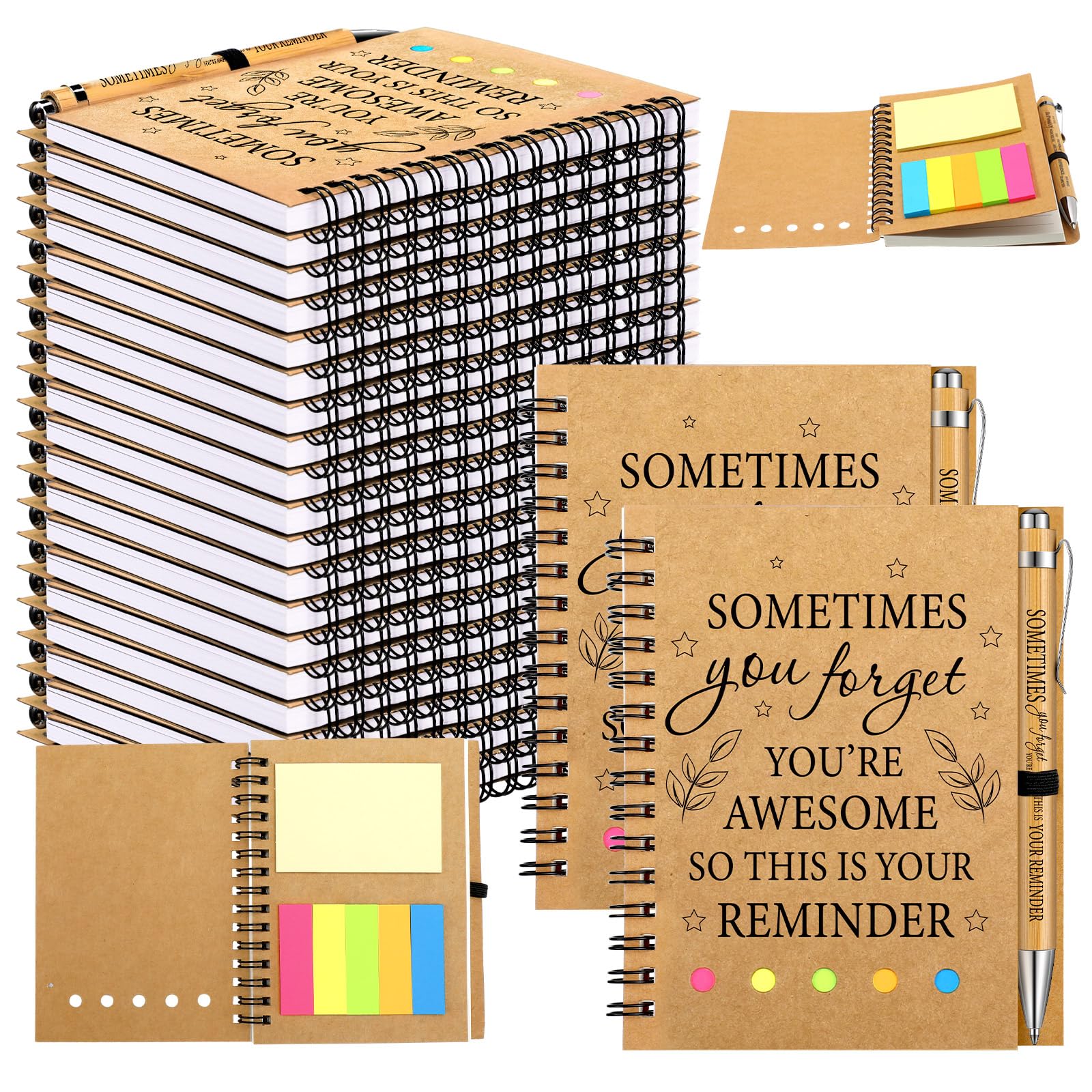 Photo 1 of Yeaqee 100 Pcs Inspirational Gifts Set Include 50 Spiral Notebooks 50 Pens May You Be Proud of The Work You Do Motivational Thanks Gifts for Coworker Teachers Back to School(Awesome)