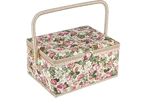 FLRHSJX Large Sewing Basket with Accessories, Sewing Organizer Box for Sewing Supplies and DIY Crafting Tools Storage Christmas Gift for Sewing Craft Lovers green