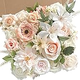 YiYunFloral Artificial Flowers,Champagne Pink Silk Fake Flowers for DIY Wedding Bridal Bouquets, Wedding Cake Flowers for Table Centerpieces Baby Shower Birthday Party Home Decorations