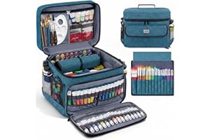 JJRING Versatile Acrylic Paint Organizer Bag With Adjustable Dividers For Multi-Size Bottles, Art Supply Storage Case Feature