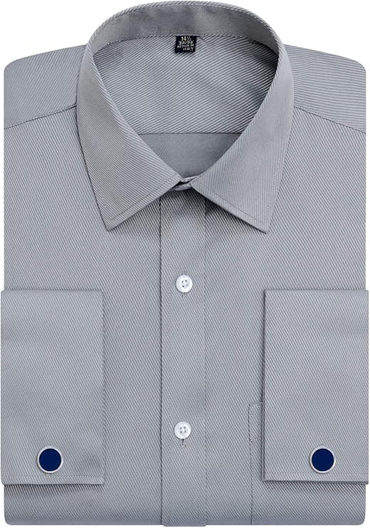 J.VER Men's French Cuff Dress Shirts Regular Fit Long Sleeve Spead