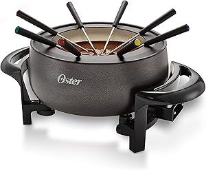 Oster Fondue Pot | Titanium Infused DuraCeramic Fondue Maker, Black