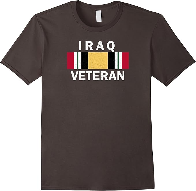Amazon.com: Iraq Veteran T-Shirt Iraq War Service Ribbon Distressed Tee