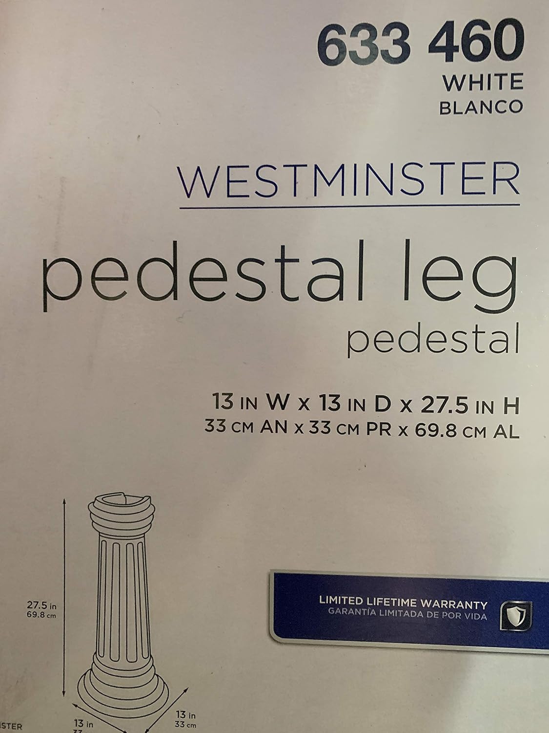 Glacier Bay Westminster Pedestal Sink Standard Pedestal Sink