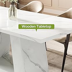 LITTLE TREE Dining Table for 4-6 People, 63 Inches