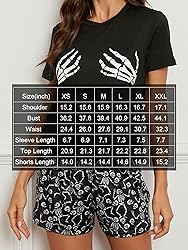 Laqeyko Halloween Pjs Women Skeleton Pajamas Sets