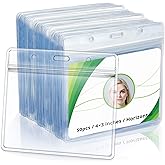 4x3 Inches Horizontal Badge Holder, Clear ID Card Holder with Waterproof Resealable Zip Type Protector, Badge Sleeve Fits Name Tag Holder/RFID/Proximity/Credit Card(Holders,50PCS)