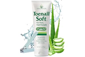 MIRACLE OF ALOE Toenail Softener for Thick Hard Toenails - Safe for Seniors & All Ages - Fast-Acting Toenail Softening Cream - Ingrown Toenail Treatment - Non Greasy Nail Cream Formulated with Natural Aloe Vera, 1 oz