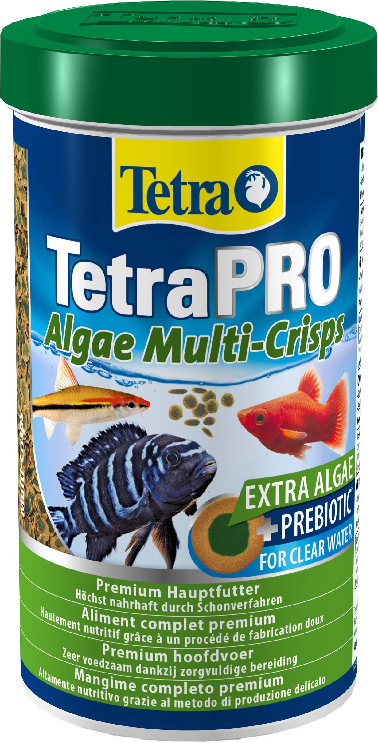 Tetra Pro Algae premium food for all tropical ornamental fish, contains algae concentrate for increased resistance, ideal for herbivorous fish, easy to feed, 0.14 kg