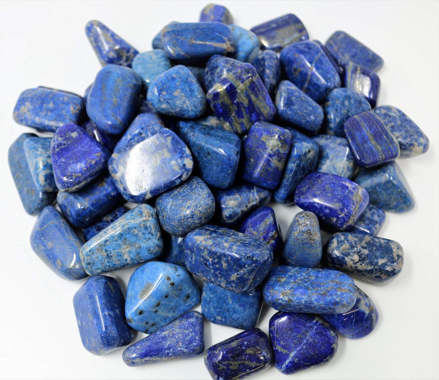 Marcopolo Gems 1/2lb Bulk Natural Lapis Lazuli Hand Polished Tumbled Stones 1.0” to 1.5” inch XXL Large AA Grade Stones: Kitchen & Dining