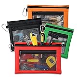 OTraki Clear Tool Pouch Bag with Zipper 4 Pcs Large