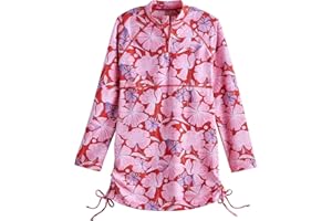 Coolibar UPF 50+ Girl's Lawai Ruche Swim Shirt - Sun Protective